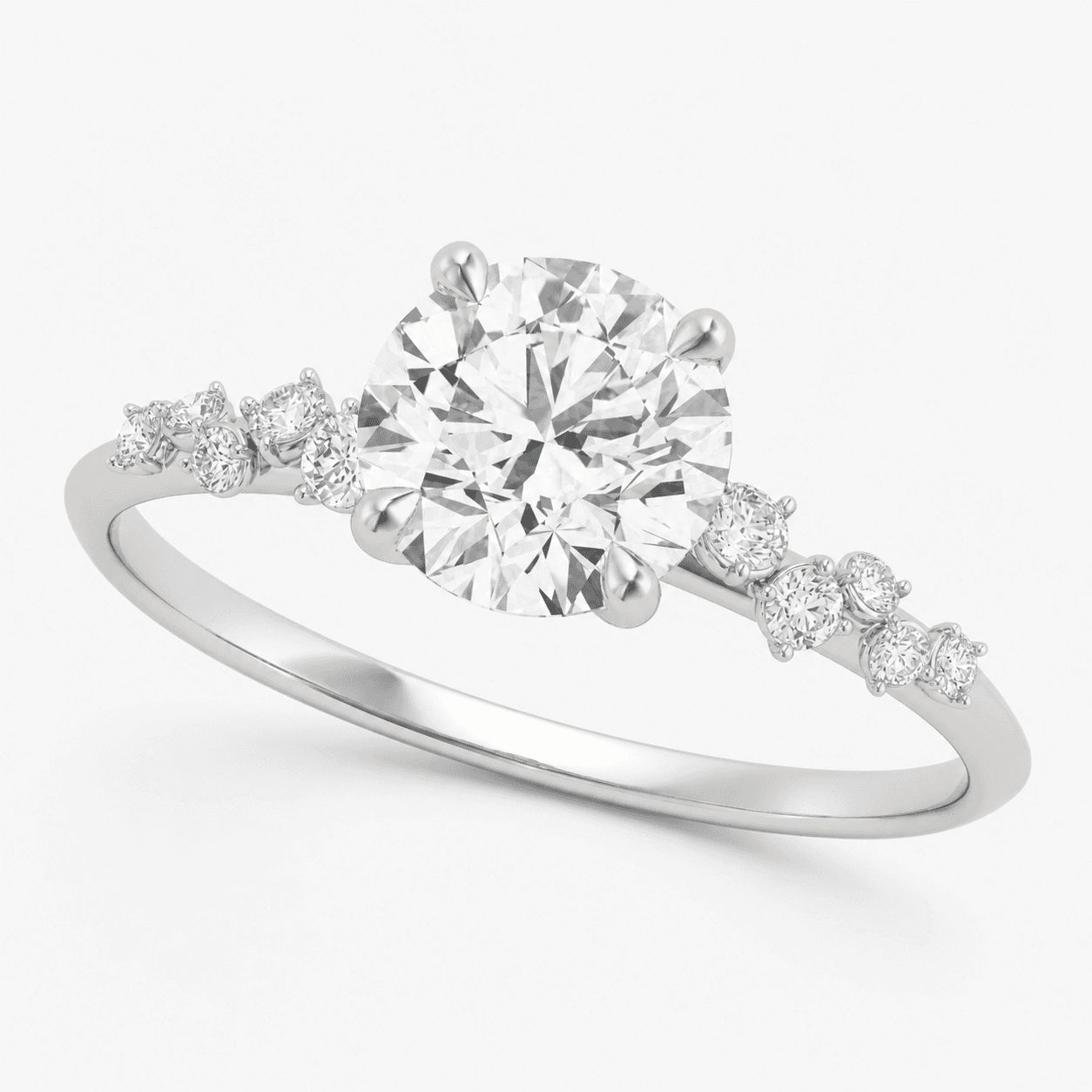 Flat plain supplier photo of solitaire diamond ring
