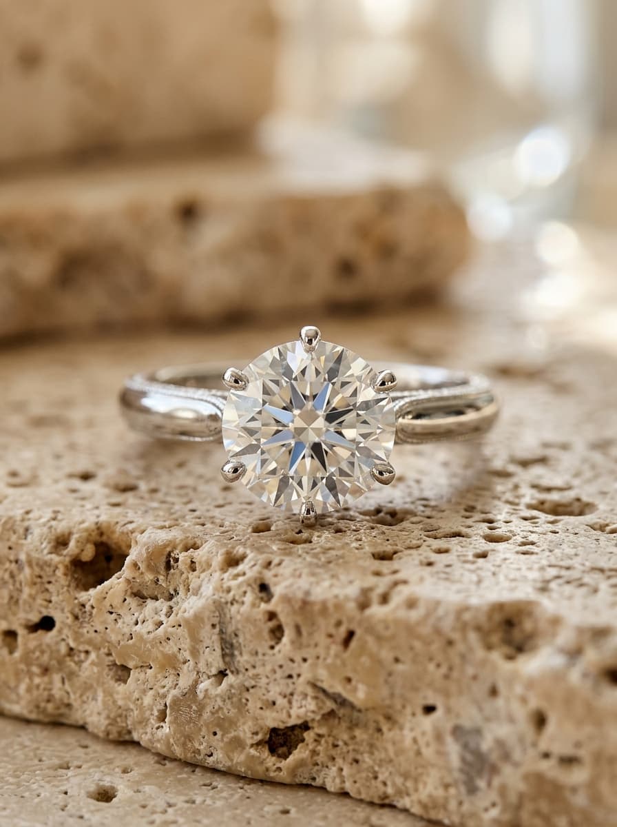 Round Solitaire · Travertine